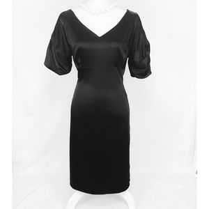 Antonio Melani black V-neck dress Puffy Sleeves 14